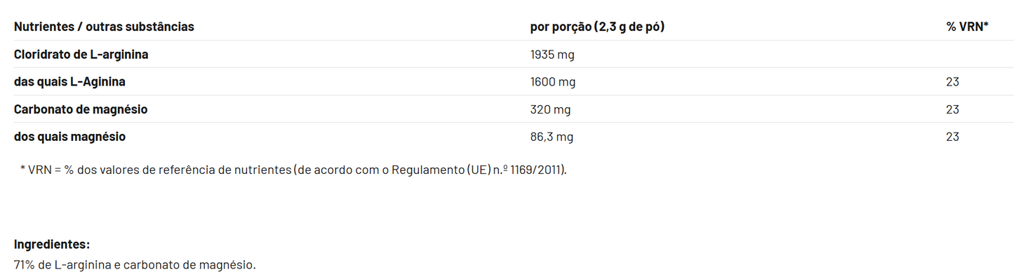 Arginina em pó - 300g