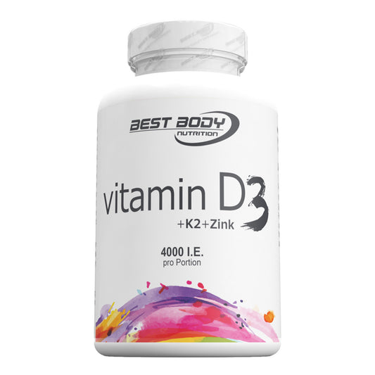 Vitamina D3 + K2 + Zinco em tabletes - 80 unidades / lata