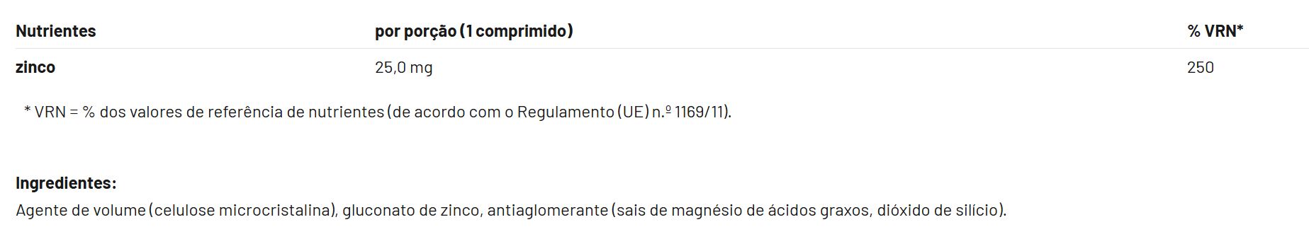 Zinco - 240 Cápsulas