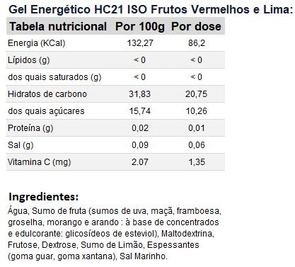 GEL ENERGÉTICO - HC21 ISO - 65G | Gel Energético para Corrida e Trail